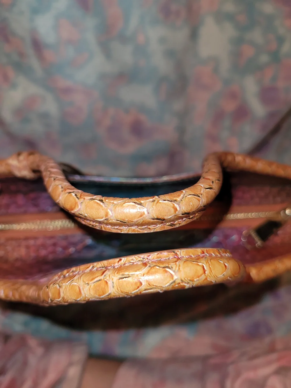 Iridescent Brown-Blue Textured Brahmin Tote - Picture 4 of 4